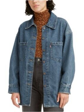 Levi's Medium Blue Denim Trucker Jacket with Button Front - SZ XL